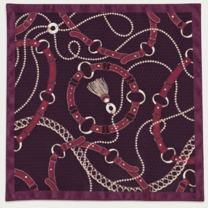 Apaszka 100% poliester 60×60 burgundy chains