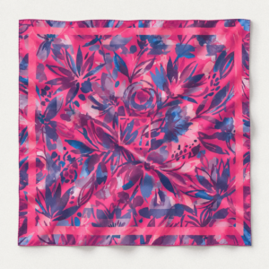 Apaszka 100% jedwab 90×90 purple bloom