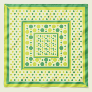 Apaszka 100% poliester 90×90 lime dots