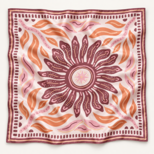 Apaszka 100% jedwab 90×90 Muted Bloom