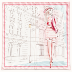 Apaszka 100% poliester 60×60 pink paris