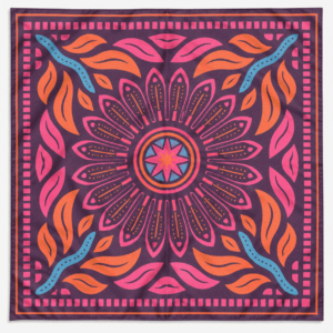 Apaszka 100% poliester 60×60 electric mandala